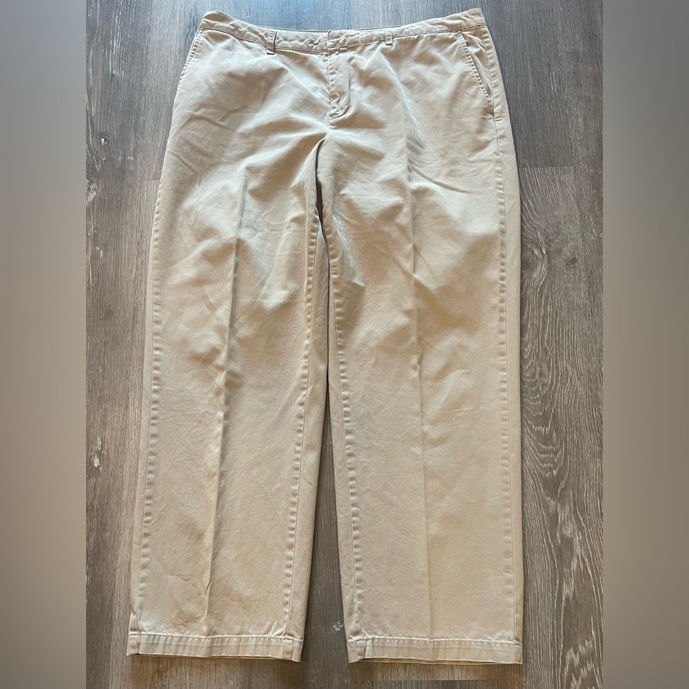 Tommy Hilfiger Beige Straight-Leg Chino Pants